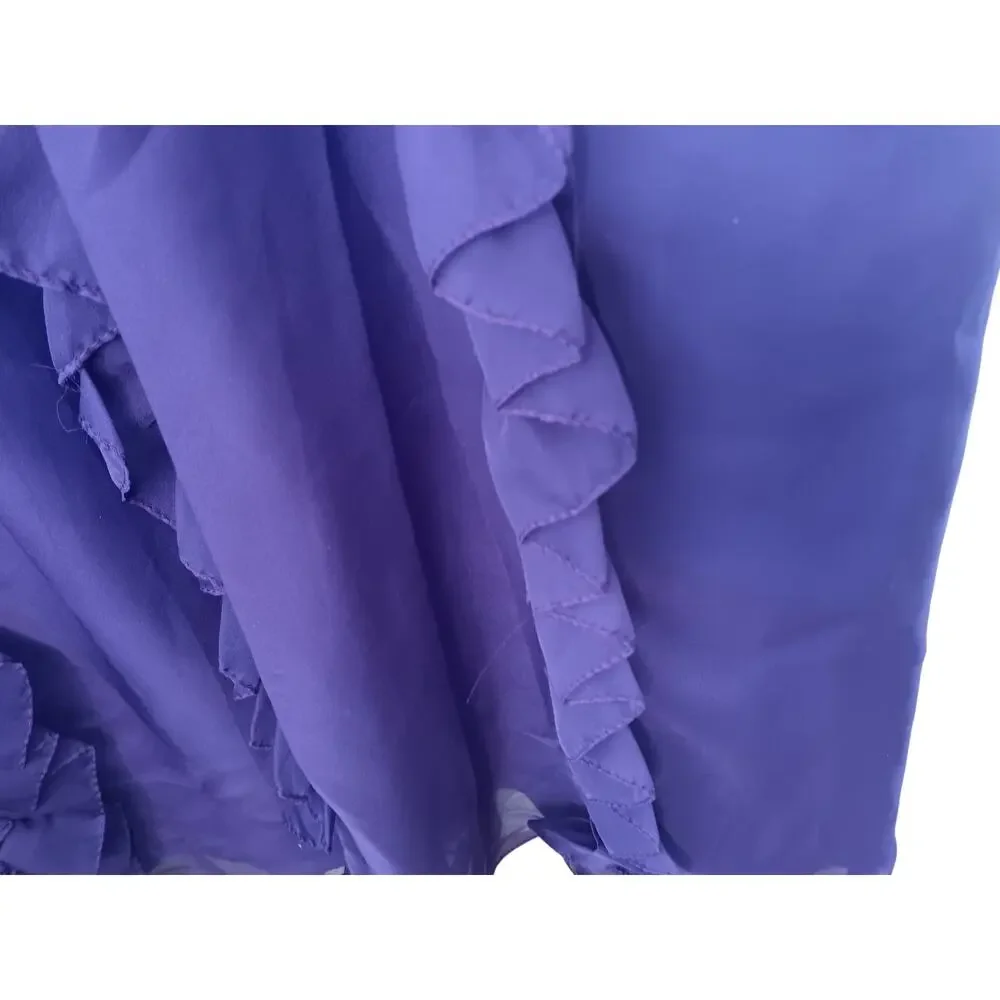 New with Tags Mac Duggal 68543 Purple Ruffle Gown Sz 18W Formal Evening Dress - Picture 8 of 16